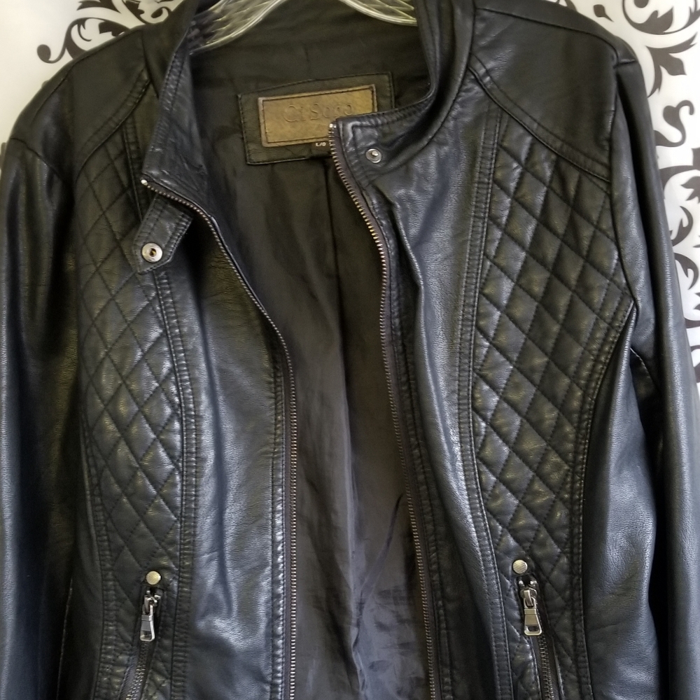 Gi Sono by Cavalini Faux Leather Bomber Jacket